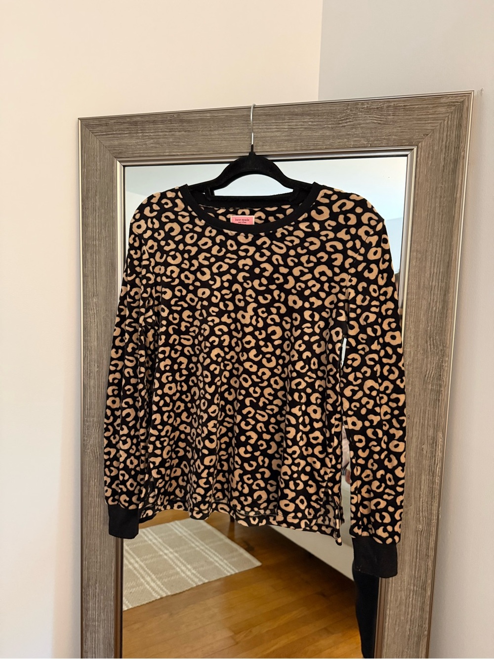 Kate Spade Leopard Print Long Sleeve Pajama Top